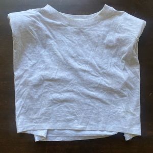 Aritzia Babaton crop light grey shoulder pad tank XS